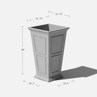 Veradek Brixton Series Tall Plastic Planter - Large Outdoor Planter For Front Porch | Crack Resistant All-Weather Use | Classic Estate Design For Tall Plants  Flowers  Trees