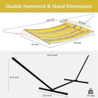 Suncreat Two Person Hammock With Stand Heavy Duty Backyard Hammock And Stand Yellow Stripes