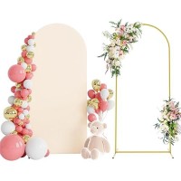 Wokceer 6 Ft Wedding Arch Backdrop Stand And Arch Cover Metal Arch Stand With Arch Stand Cover For Birthday Party Wedding Ceremo