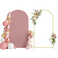 Wokceer 72 Ft Wedding Arch Stand And Arch Cover Metal Arch Backdrop Stand With Arch Stand Cover For Birthday Party Wedding Cer