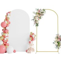 Wokceer 72 Ft Wedding Arch Backdrop Stand And White Arch Cover Metal Arch Stand With Arch Stand Cover For Birthday Party Weddi