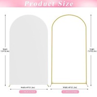 Wokceer 72 Ft Wedding Arch Backdrop Stand And White Arch Cover Metal Arch Stand With Arch Stand Cover For Birthday Party Weddi