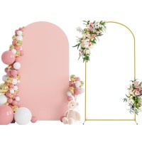 Wokceer 72 Ft Wedding Arch Stand And Arch Cover Metal Arch Backdrop Stand With Arch Stand Cover For Birthday Party Wedding Cer