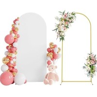 Wokceer 6 Ft Wedding Arch Backdrop Stand And White Arch Cover Metal Arch Stand With Arch Stand Cover For Birthday Party Wedding