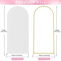 Wokceer 6 Ft Wedding Arch Backdrop Stand And White Arch Cover Metal Arch Stand With Arch Stand Cover For Birthday Party Wedding