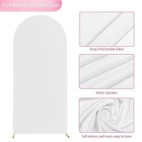 Wokceer 6 Ft Wedding Arch Backdrop Stand And White Arch Cover Metal Arch Stand With Arch Stand Cover For Birthday Party Wedding