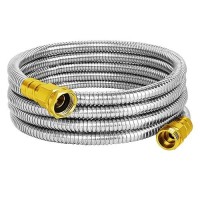 Metal Garden Hose 5Ft Stainless Steel 304 Water Hose Flexible No Kink Hose Lightweight Tough Rustproof For Yard Outdoor