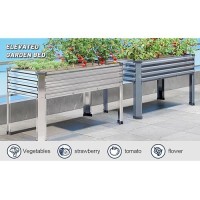 Diiyiv Galvanized Raised Garden Bed Outdoor With Legs 48 18 30In Metal Elevated Raised Planter Box For Backyard Patio Balcon