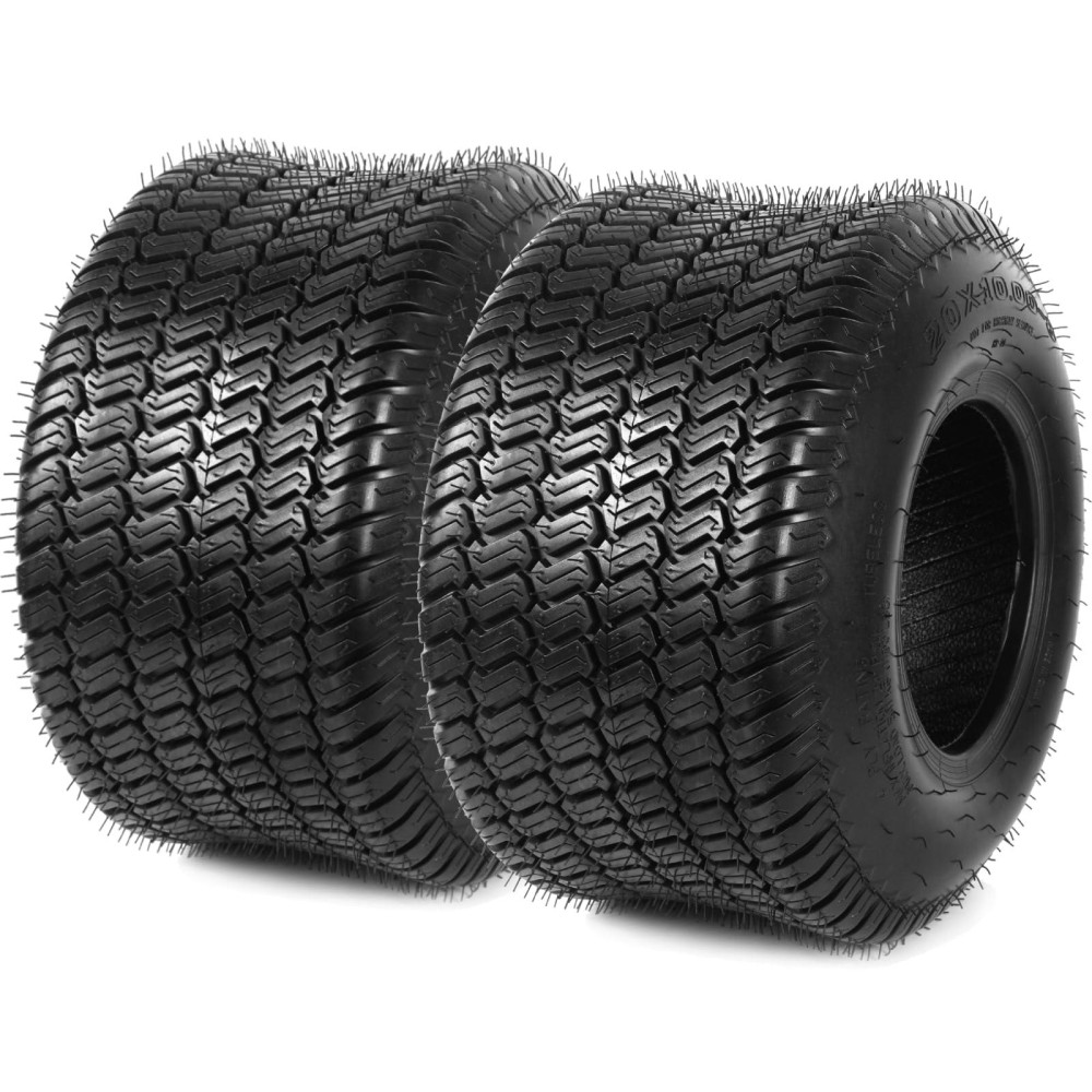 Arpro 2Pack 20X10008 Lawn Mower Tires Replacement 4 Ply Riding Lawn Mower Tire Tubeless 1190 Lbs Load Capacity Fit For