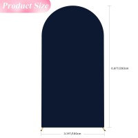 Wokceer 66Ft Wedding Arch Cover Spandex Fitted Wedding Arch Stand Covers Round Top Navy Blue Chiara Arch Cover For Birthday Par