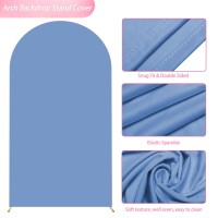 Wokceer 72Ft Wedding Arch Cover Spandex Fitted Wedding Arch Stand Covers Round Top Blue Chiara Arch Cover For Birthday Party Ce