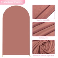 Wokceer 72Ft Wedding Arch Cover Spandex Fitted Wedding Arch Stand Covers Round Top Dark Rose Chiara Arch Cover For Birthday Par