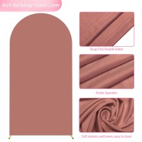 Wokceer 66Ft Wedding Arch Cover Spandex Fitted Wedding Arch Stand Covers Round Top Dark Rose Chiara Arch Cover For Birthday Par