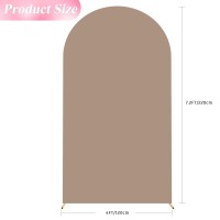 Wokceer 72Ft Wedding Arch Cover Spandex Fitted Wedding Arch Stand Covers Round Top Nude Brown Chiara Arch Backdrop Cover For Bi