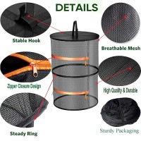 Snnrsutu 2Ft 2 Layer Orange Zippered Herb Drying Rack Hanging Dryer Dry Net For Hydroponics Plant With Scissors And Gloves