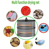 Snnrsutu 2Ft 2 Layer Orange Zippered Herb Drying Rack Hanging Dryer Dry Net For Hydroponics Plant With Scissors And Gloves