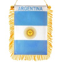 Anley 4 X 6 Inch Argentina Fringy Window Hanging Flag Mini Flag Banner Car Rearview Mirror D Cor Fringed Argentine Hangin