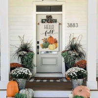 Hello Fall Pumpkin House Flag 28X40 Inch Double Sided Autumn Sign Seasonal Yard Outdoor Thanksgiving Decor Df31028