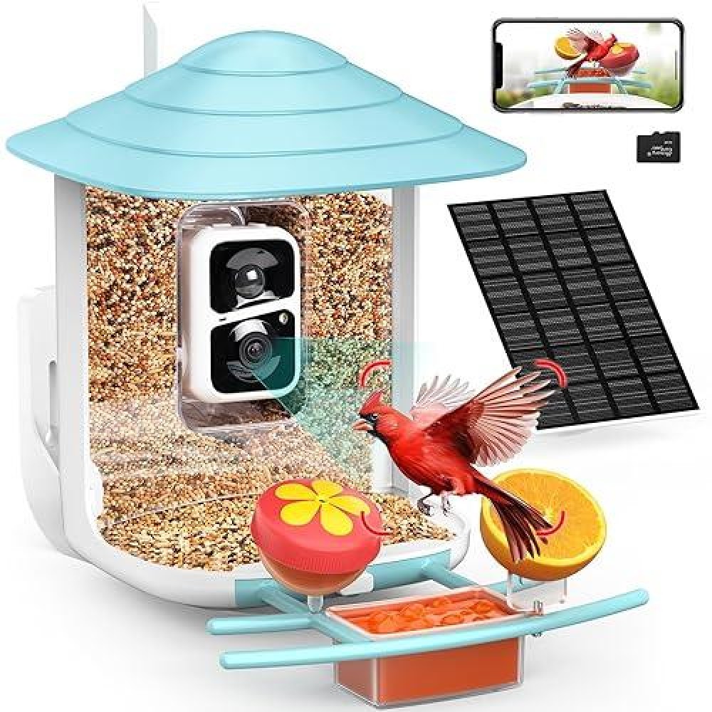 Birdsnap Tuc Smart Bird Feeder With Camerasolar Panel Sd Card 4In1 Perch 160View 1080P Auto Detect Notify Ai Identify 10