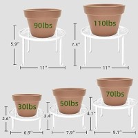 Plant Stands 5 Pack White Metal Plant Stand For Outdoor Indoor Plants Heavy Duty Flower Pot Stands For Multiple Plants Rustproof