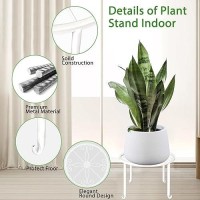 Plant Stands 5 Pack White Metal Plant Stand For Outdoor Indoor Plants Heavy Duty Flower Pot Stands For Multiple Plants Rustproof