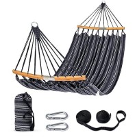 Suncreat Hammocks Double Hammock With Curved Spreader Bar Outdoor Camping Portable Hammock With Carrying Bag Tree Straps For