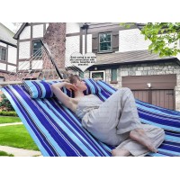 Gocan Double Hammock With Quilted Fabric And Spreader Bars Longer And Sturdier Quality Hammocks For Outdoor Indoor Patio Yard