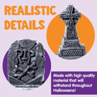 Joyin 12 Pcs Halloween Miniature Tombstones Graveyard Decorations Outdoor Rip Headstone With Skull Cross Design For Halloween C