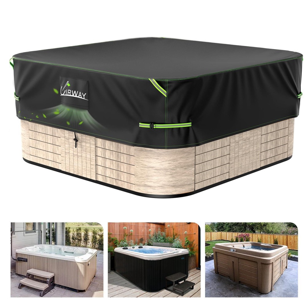 Uirway Hot Tub Cover With Air Vent 95 L X 95 W X 20 H Outdoor Spa Cover Waterproof Heavy Duty Protector Cover With Refle