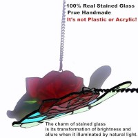 Lcensp Stained Glass Turtle With Rose Birthday Gifts For Women Stained Glass Window Hanging Suncatcher Ornament Housewarming W