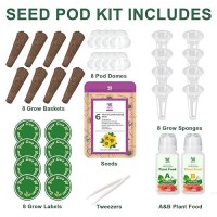 Flower Fruit Seed Pod Kit Compatible With Aerogarden 8 Pod Include Seed Marigolddwarf Sunflowershameplantstrawberrycherr