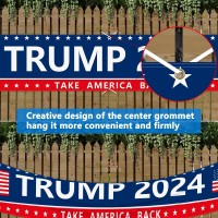 Probsin Trump 2024 Banner 120 X 20 Decorations Take America Back Blue Red Star America Yard Sign Flag Party Supplies Photo B