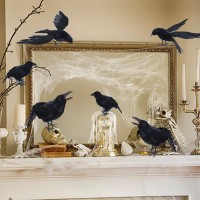 Yofit 6 Pack Crows Halloween Decorations Raven Halloween Decor Assorted Size Fake Crow Black Bird Prop Artificial Flying Raven