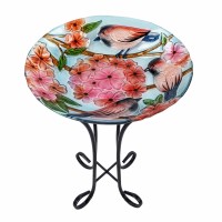 Teamson Home 4010341 Floral Bird Bath Multicolor