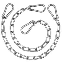 2 Pack Hanging Chair Chain 27In  Heavy Duty Porch Chain With 4 Carabiners  Black Swing Extension Chains  Hammock Chain Extender  Hammock Hardware Kit (Silver)