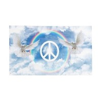 Peace Flag 3X5 Ft Outdoor Indoor With Grommet Rainbow Hippie Dove Peace Outside Deco Garden Yard Home Banner Decorative Sign