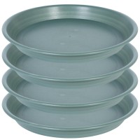 Saucerhome Plant Saucer Pot Tray 14 Inch 4 Packs Plastic Flower Planter Saucers And Drip Trays For Indoors Outdoors Heavy Stur