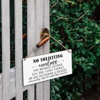 Funny No Soliciting Sign For House Wood Hanging Decor Sign  No Soliciting Sign For Home Front Door  Fun Home Decor No Soliciting Signs For Yard Farmhouse Outdoor Hallway  Housewarming Gifts -32