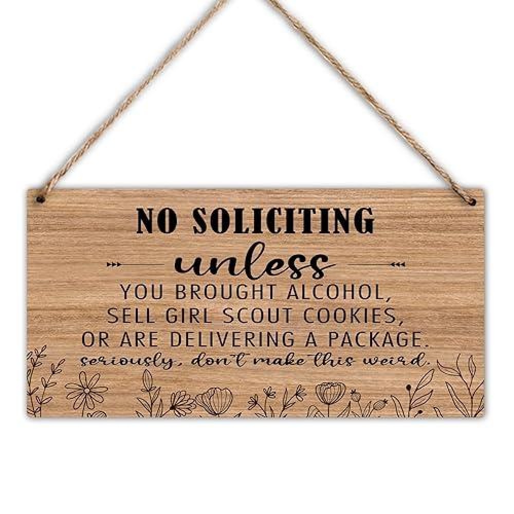 No Soliciting Sign For Home Front Door Funny No Soliciting Sign For House  Fun Home Decor No Soliciting Signs For Yard Farmhouse Outdoor Hallway  Housewarming Gifts Wood Hanging Decor Sign -33