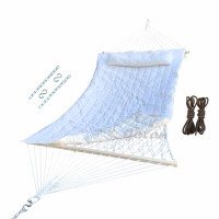 Gocan Mesh Hammock Cotton Rope Hammocks With Pad Chains Hooks Tree Straps Fit Stands From 9 To 15 For Outside Indoor Patio Yar