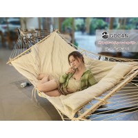 Gocan Mesh Hammock Cotton Rope Hammocks With Pad Chains Hooks Tree Straps Fit Stands From 9 To 15 For Outside Indoor Patio Yar