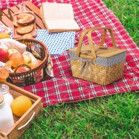 Granny Says Small Picnic Basket Kids Wooden Basket With Lid Mini Picnic Baskets With Folding Handle Gift Baskets Empty Food