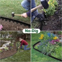 Landscape Edging Border Kit 33Ft 4In Tall No Dig Garden Edging Lawn Border With 30 Spikes Plastic Garden Edging Border Flexibl