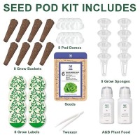 Salad Greens Seed Pod Kit With Lettuce And Tomato  Red And Green Leaf  Butter Head  Spinach For Hydroponic Pods  Grow Anything For Hydroponics Growing System Kit  Plant Food And Growing Guide 8-Pod