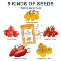 Tomato Seed Pod Kit Mix Of 5 Different Varieties Of Tomatoes Included Red And Golden Cherry  Roma Tomato  San Marzano Tomato  Seed Starter Pod Kit For Hydroponics Growing System With Plant Food 8-Pod