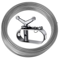 118Ft Pool Cover Cable And Winch Kit Pool Closing Wire Ratchet Plastic Coated Steel Cable And Winch For Securing Above Ground Sw