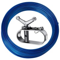 118Ft Pool Cover Cable And Winch Kit Pool Closing Wire Ratchet Plastic Coated Steel Cable And Winch For Securing Above Ground Sw