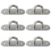 Sayayo 6 Pcs Pad Eye Plate Hooks U Ceiling Hook For Hanging Plants Outdoor Lights Swing Suspension Marine Hardware Staple Hook L