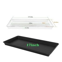 Vuwez 4 Pack Plant Saucer Tray Rectangular Plant Saucers For Indoors Heavy Sturdy Plastic Plant Drainage Trays Plant Drip Tra