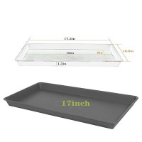 Vuwez 2 Pack Plant Saucer Tray Rectangular Plant Saucers For Indoors Heavy Sturdy Plastic Plant Drainage Trays Plant Drip Tra